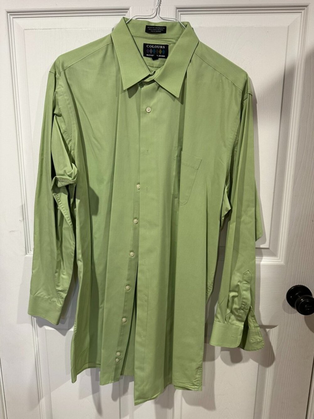 Alexander Julian Colours Men’s Green Button Down Shirt XXL 18.5 35/36 336